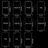 Tempered Glass Screen Cover For Huawei PXX & Honor Series
